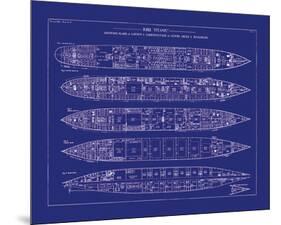 Titanic Blueprint II-The Vintage Collection-Mounted Giclee Print