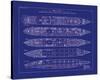 Titanic Blueprint II-The Vintage Collection-Stretched Canvas