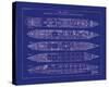 Titanic Blueprint II-The Vintage Collection-Stretched Canvas