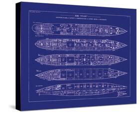 Titanic Blueprint II-The Vintage Collection-Stretched Canvas