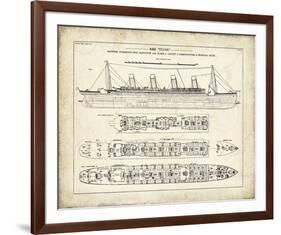 Titanic Blueprint Vintage I-The Vintage Collection-Framed Giclee Print