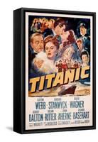 Titanic, Clifton Webb, Barbara Stanwyck, Robert Wagner, Audrey Dalton, Richard Basehart, 1953-null-Framed Stretched Canvas