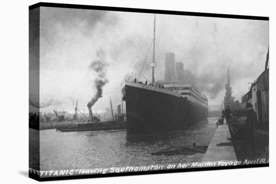 Titanic Departing from Southampton-null-Stretched Canvas