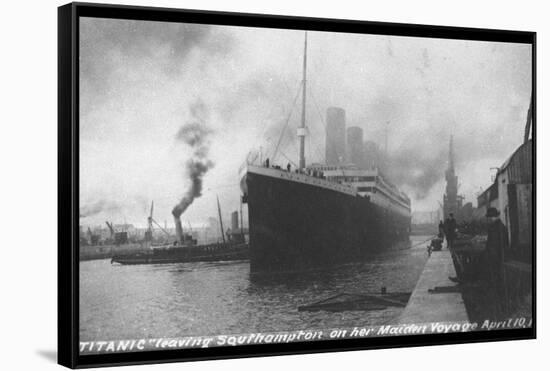 Titanic Departing from Southampton-null-Framed Stretched Canvas