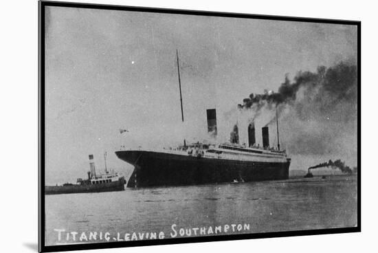 Titanic Departing from Southampton-null-Mounted Photographic Print