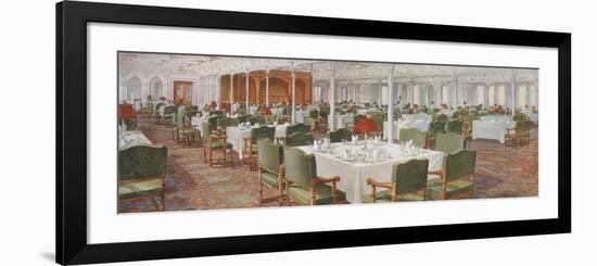 Titanic Dining Saloon-null-Framed Art Print