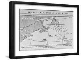 Titanic Location Map-null-Framed Premium Giclee Print