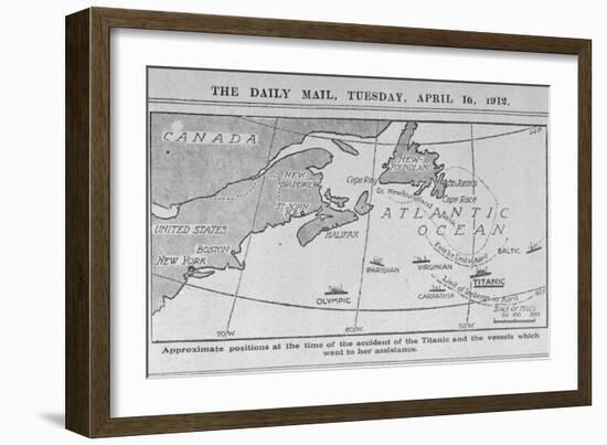 Titanic Location Map-null-Framed Giclee Print