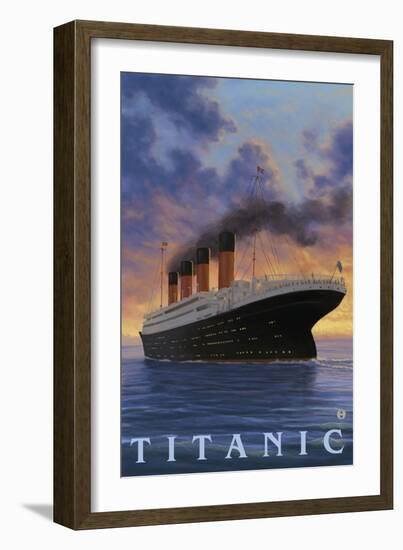 Titanic Scene - White Star Line-Lantern Press-Framed Art Print