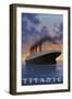 Titanic Scene - White Star Line-Lantern Press-Framed Art Print