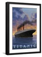 Titanic Scene - White Star Line-Lantern Press-Framed Art Print