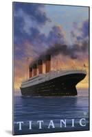 Titanic Scene - White Star Line-Lantern Press-Mounted Art Print