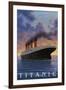 Titanic Scene - White Star Line-Lantern Press-Framed Art Print