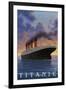 Titanic Scene - White Star Line-Lantern Press-Framed Art Print