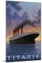 Titanic Scene - White Star Line-Lantern Press-Mounted Art Print