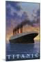 Titanic Scene - White Star Line-Lantern Press-Mounted Premium Giclee Print