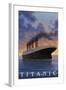 Titanic Scene - White Star Line-Lantern Press-Framed Art Print