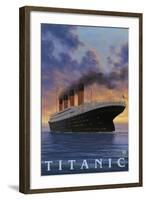 Titanic Scene - White Star Line-Lantern Press-Framed Art Print