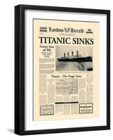 Titanic Sinks-The Vintage Collection-Framed Art Print