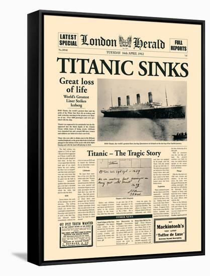 Titanic Sinks-The Vintage Collection-Framed Stretched Canvas