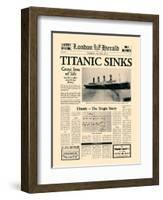 Titanic Sinks-The Vintage Collection-Framed Art Print