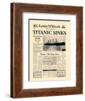 Titanic Sinks-The Vintage Collection-Framed Art Print