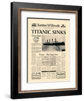 Titanic Sinks-The Vintage Collection-Framed Art Print