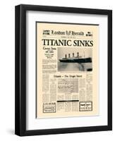 Titanic Sinks-The Vintage Collection-Framed Art Print