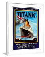 Titanic White Star Line Travel Poster 1-Jack Dow-Framed Giclee Print