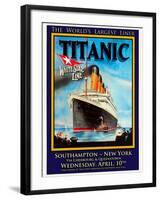 Titanic White Star Line Travel Poster 1-Jack Dow-Framed Giclee Print