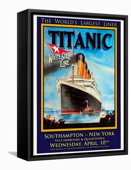 Titanic White Star Line Travel Poster 1-Jack Dow-Framed Stretched Canvas