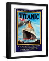 Titanic White Star Line Travel Poster 1-Jack Dow-Framed Giclee Print