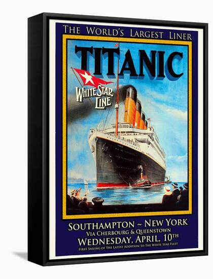 Titanic White Star Line Travel Poster 1-Jack Dow-Framed Stretched Canvas