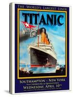 Titanic White Star Line Travel Poster 1-Jack Dow-Stretched Canvas