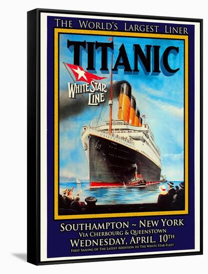 Titanic White Star Line Travel Poster 1-Jack Dow-Framed Stretched Canvas
