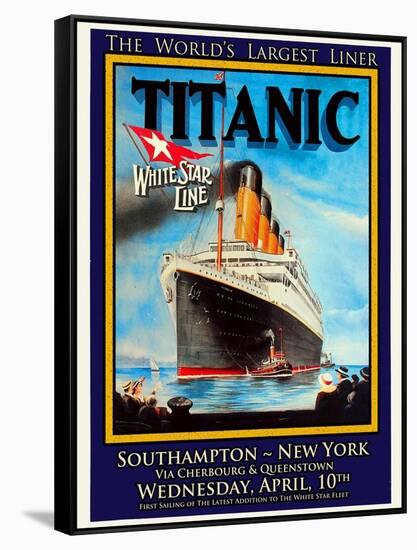 Titanic White Star Line Travel Poster 1-Jack Dow-Framed Stretched Canvas