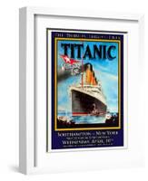 Titanic White Star Line Travel Poster 1-Jack Dow-Framed Giclee Print