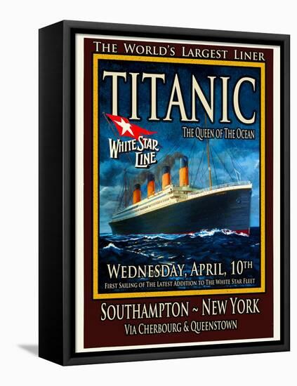 Titanic White Star Line Travel Poster 2-Jack Dow-Framed Stretched Canvas