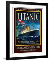 Titanic White Star Line Travel Poster 2-Jack Dow-Framed Giclee Print