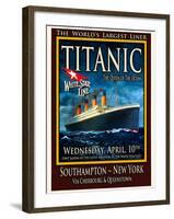 Titanic White Star Line Travel Poster 2-Jack Dow-Framed Giclee Print