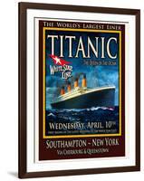 Titanic White Star Line Travel Poster 2-Jack Dow-Framed Premium Giclee Print