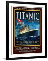 Titanic White Star Line Travel Poster 2-Jack Dow-Framed Premium Giclee Print