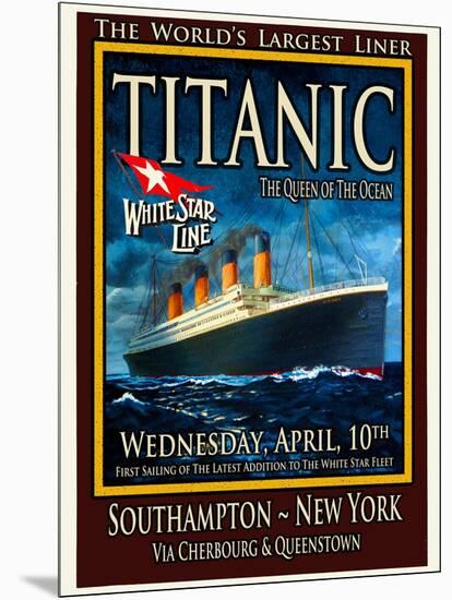 Titanic White Star Line Travel Poster 2-Jack Dow-Mounted Premium Giclee Print