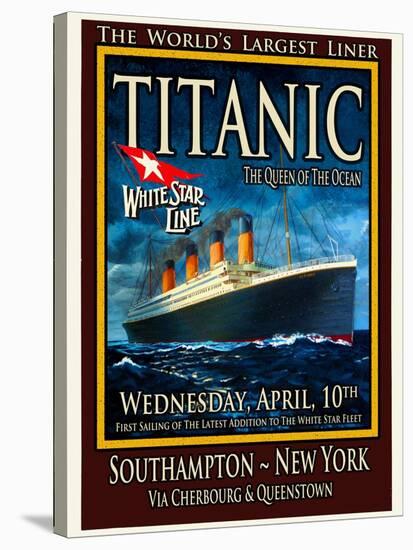 Titanic White Star Line Travel Poster 2-Jack Dow-Stretched Canvas