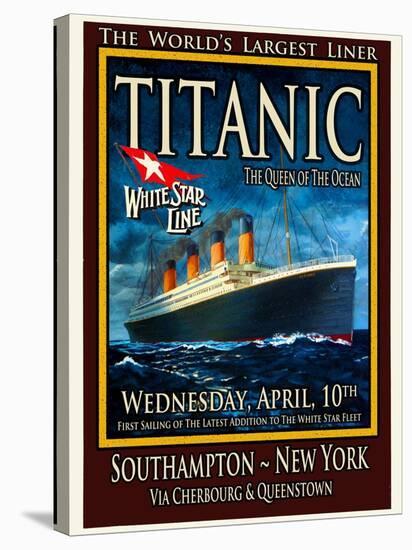 Titanic White Star Line Travel Poster 2-Jack Dow-Stretched Canvas