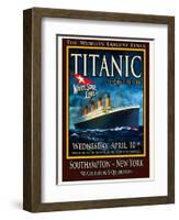 Titanic White Star Line Travel Poster 2-Jack Dow-Framed Giclee Print