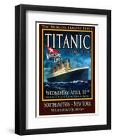 Titanic White Star Line Travel Poster 2-Jack Dow-Framed Giclee Print