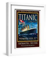 Titanic White Star Line Travel Poster 2-Jack Dow-Framed Giclee Print