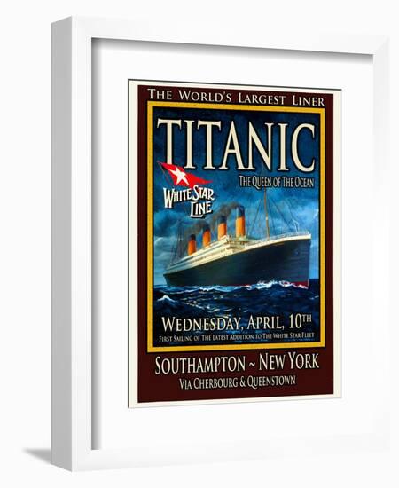 Titanic White Star Line Travel Poster 2-Jack Dow-Framed Giclee Print