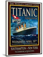 Titanic White Star Line Travel Poster 2-Jack Dow-Mounted Giclee Print